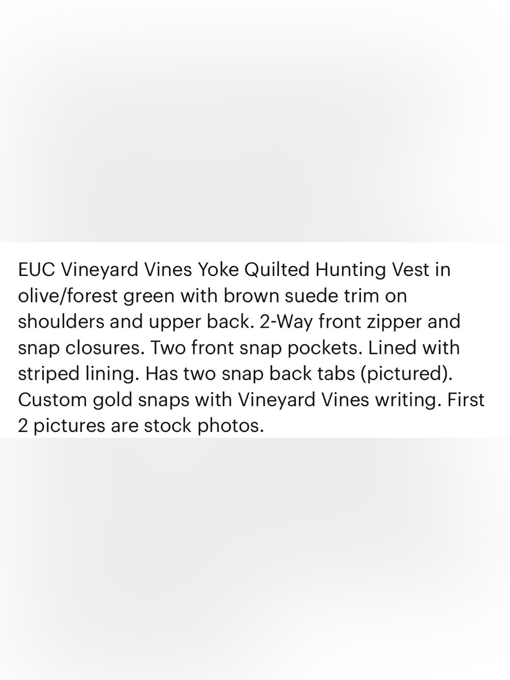 Vineyard Vines Suede Yoke Quilted Hunting Vest Small - Picture 8 of 8